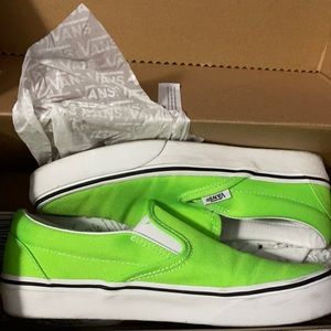 Neon Green Vans slip on